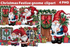 Christmas Festive gnome clipart PNG Product Image 1