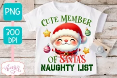 Funny Christmas PNG sublimation, Santa naughty list PNG Product Image 2