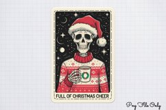 Funny Christmas Skeleton Tarot Cards Clipart PNG Product Image 1