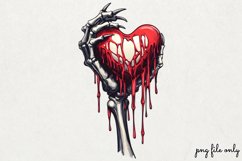 Valentines Skeleton Hand Clipart PNG Product Image 1
