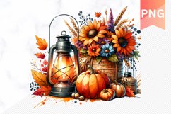 Autumn Pumpkin Harvest Sublimation - Autumn Clipart PNG Product Image 1