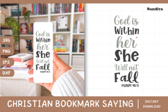 Christian Bookmark Saying SVG | God Is Within Her Product Image 1