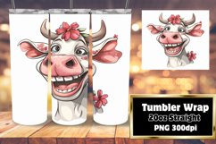 Playful Farmhouse Cow Watercolor Tumbler Wrap - 20oz Product Image 1