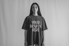 Black Comfort Colors 1717 T-shirt Mockups, Real Model Mock Product Image 1