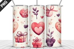 Valentines Love Skinny Tumbler PNG Wrap| Valentines Tumbler Product Image 2