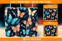3d Cute Butterfly Tumbler Wrap Designs, Sublimation Wrap Product Image 1