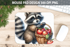 Raccoon Mouse pad Sublimation - Thanksgiving Animal PNG Product Image 1