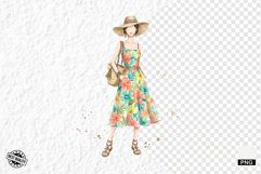 Fashionable Summer Girl Clipart Product Image 1
