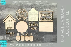 Home Tiered Tray Glowforge Laser cut svg Product Image 3