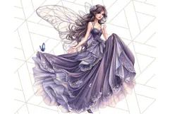 Gothic Fairy & Potion Clipart, Dark Fantasy PNG Printable Product Image 5