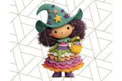 Colorful Halloween Clipart PNG, Cute Kids & Candy Clip Art Product Image 5
