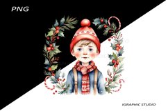 Winter Png, Christmas Boy Clipart, Folk Christmas Png Product Image 1