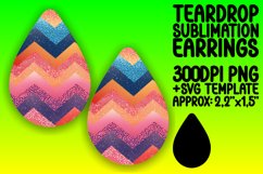 Sublimation Glitter Charm Teardrop Earrings Product Image 1