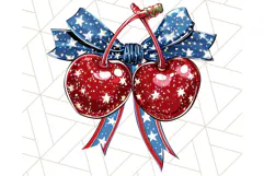 Coquette 4th of July Png, Patriotic Hearts and Bows Clipart Product Image 5