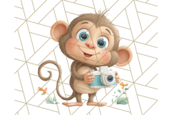 Zoo Monkeys Clipart, Cute Cartoon Jungle Monkeys PNG Product Image 5