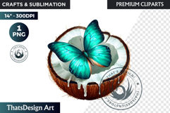 Vibrant Butterfly with Fruit PNG, Tropical Summer Clipart Product Image 1