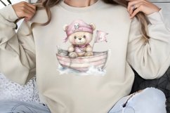 Watercolor Pink Teddy Bear Clipart PNG Product Image 1