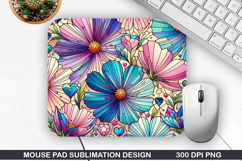 Flower Mouse Pad Sublimation, Spring Flower Mouse Pad PNG Product Image 1