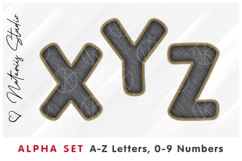 Black Denim Alpha Set. Letters Numbers Clipart. Product Image 5