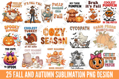25 Fall And Autumn Sublimation Png Design Product Image 1