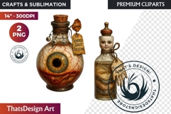 Halloween Hag&#039;s Potions PNG Clipart spooky gothic bottle Product Image 1