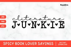 Printable Spicy Book Lover SVG | Cliterature Junkie Product Image 1