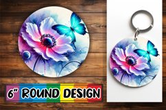 Luminous Car Coasters Round Design, Butterfly Product Image 1