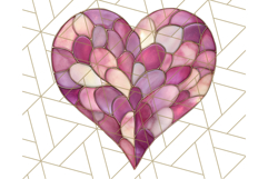 Stained Glass Heart PNG Clipart in Pastel and Bright Colors Product Image 5