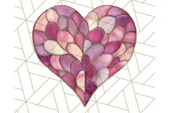 Stained Glass Heart PNG Clipart in Pastel and Bright Colors Product Image 5