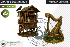 Fantasy clipart Magical Forest Village PNG for scrapbooking Product Image 1