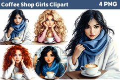 Coffee Shop Girls Clipart PNG Product Image 1