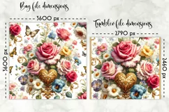 Vintage Floral Lunch Bag Design | Baroque Flowers Lunch Bag Product Image 2