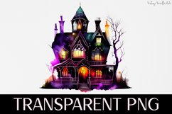 Haunted House - Transparent PNG Halloween Clipart Graphic Product Image 1