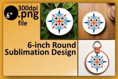 Round Ornament Revival: Folk Star Sublimation Product Image 1
