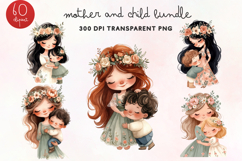 Mother and Child Clipart PNG Product Image 1