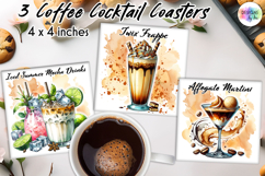 Coffee Cocktail Coasters, Coffee Lover Coasters, Coffee PNG Product Image 1