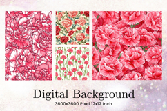 Flower Pattern Background Wallpaper Digital Paper_25 Product Image 1