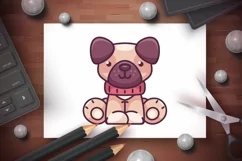 Cartoon character dog, outline style icon PNG | DFX Product Image 3