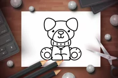 Cartoon character dog, outline style icon PNG | DFX Product Image 2
