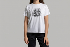 Women Studio Plain T-Shirt Mockup PSD JPG Product Image 1