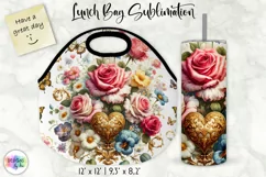 Vintage Floral Lunch Bag Design | Baroque Flowers Lunch Bag Product Image 1