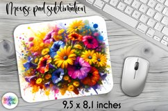 Summer Flowers Mouse Pad. Floral Mouse Pad Design Product Image 1