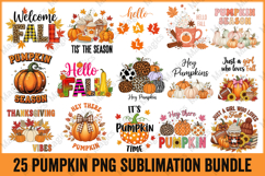 25 Pumpkin Png Sublimation Bundle Product Image 1