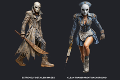 Slasher Movie Villains Horror Character Clipart Set Product Image 3