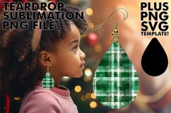 Teardrop Sparkle: Festive Plaid Sublimation Product Image 1
