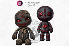 Voodoo doll Halloween Clipart Set, gothic witchcraft PNG Product Image 10