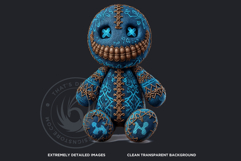 Voodoo doll Halloween Clipart Set, gothic witchcraft PNG Product Image 3