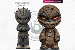 Voodoo doll Halloween Clipart Set, gothic witchcraft PNG Product Image 4