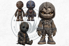 Voodoo doll Halloween Clipart Set, gothic witchcraft PNG Product Image 7