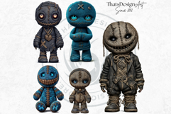 Voodoo doll Halloween Clipart Set, gothic witchcraft PNG Product Image 8